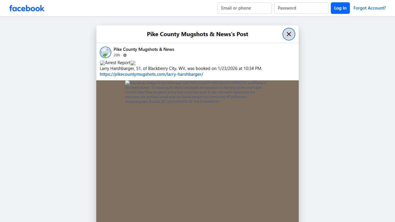 🚨Arrest Report🚨 Larry... - Pike County Mugshots & News Facebook